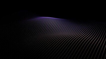 Wall Mural - abstract dark wavy lines loop slow motion background.