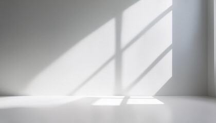 Wall Mural - Abstract white studio room with light and shadow from window background for product display presentation