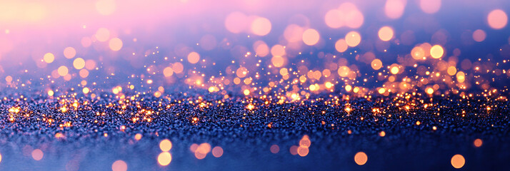 Sparkling glitter with bokeh lights, a festive backdrop.