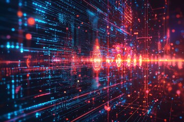 Digital Technology background of data and network