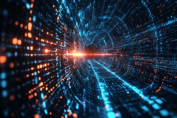 Digital Technology background of data and network