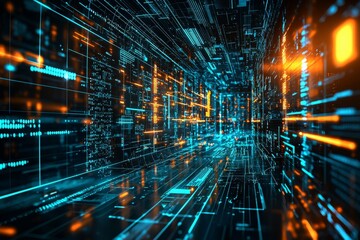 Digital Technology background of data and network