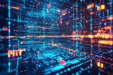 Digital Technology background of data and network