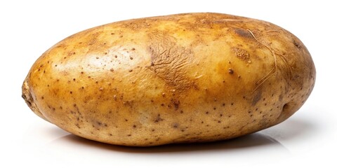 bio russet potato on a white background