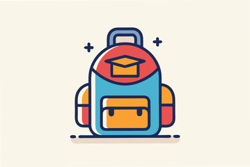 Wall Mural - Backpack Education Glyph Icon stock vector illustration