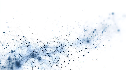 Wall Mural - abstract technology background with network connection lines and dots on blue sky, white background 