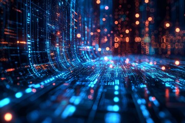 Digital Technology background of data and network