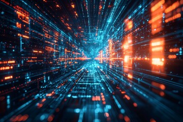 Digital Technology background of data and network