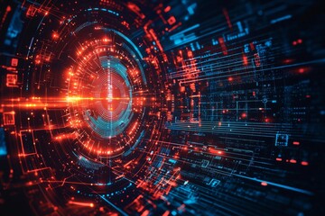 Digital Technology background of data and network