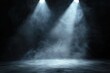 © ttonaorh - Dark background, concrete floor with smoke and fog, dark scene, spotlights on the ground, background for product presentation