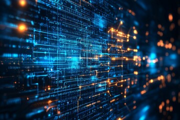 Digital Technology background of data and network