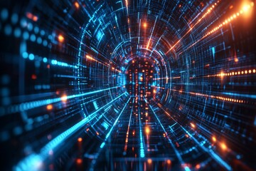 Digital Technology background of data and network