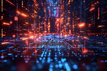 Digital Technology background of data and network