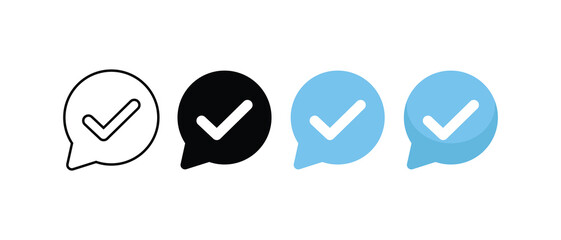 Wall Mural - check mark icon set