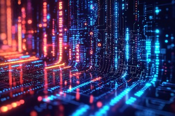 Digital Technology background of data and network