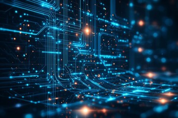 Digital Technology background of data and network