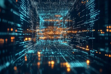 Digital Technology background of data and network