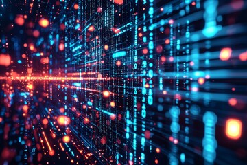 Digital Technology background of data and network