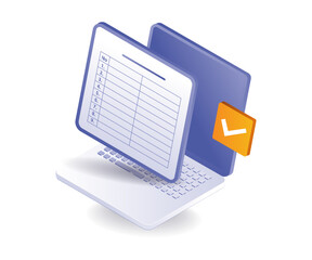 Wall Mural - Online registration form application isometric illustration