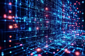 Digital Technology background of data and network