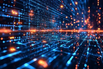 Digital Technology background of data and network