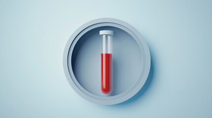 Poster - Simple Medical Icon Test Tube with Blood for Health and Research Applications