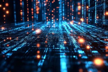 Digital Technology background of data and network