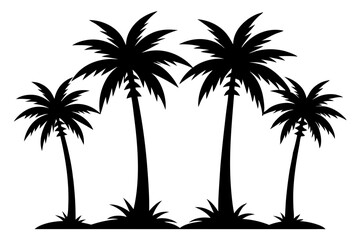 Palm tree | vector silhouette illustration on white background