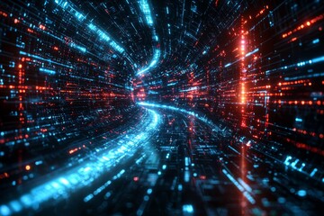 Digital Technology background of data and network
