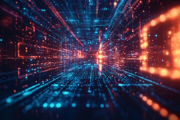 Digital Technology background of data and network