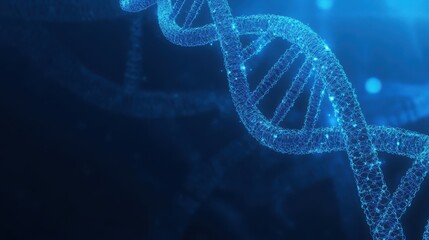 A blue DNA genome poster, digital illustration for science study