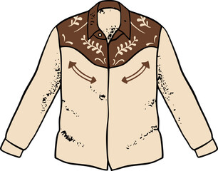 Vector Illustration of Cowboy Shirt Wild West Fashion