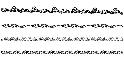 Decorative vintage dividers line vintage frames and scroll elements. Classic calligraphy swirls, swashes, dividers, Good for greeting cards, wedding invitations, restaurant menu, royal certificates.