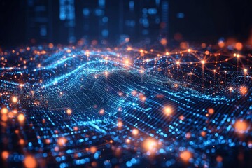 Digital Technology background of data and network