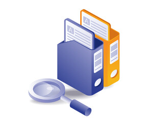 Wall Mural - Folder for search data paper isometric illustration