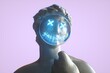 © Bruno Tornielli/Stocksy - Ancient Statue in Vaporwave Synthwave Style with neon lights mask.