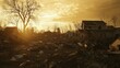 © Ti Studio - The aftermath of a tornado, with houses destroyed and debris scattered across a quiet neighborhood.