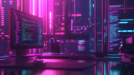 Wall Mural - building software involves coding and designing websites. this process uses programming languages an
