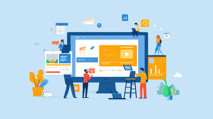 Wall Mural - designing websites that work well on different devices like laptops, tablets, and phones. this means