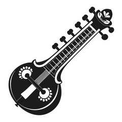 Sitar vector silhouette