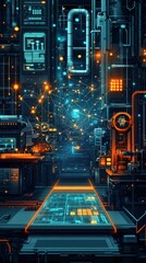 Canvas Print - The Connected Factory, Digital Supply Chain Management