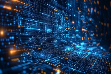 Digital Technology background of data and network