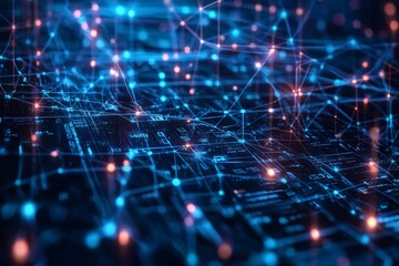 Digital Technology background of data and network