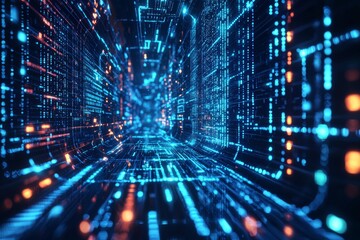 Digital Technology background of data and network