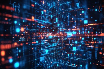 Digital Technology background of data and network