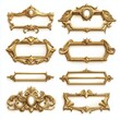 © Dariya - Design of golden fantasy game borders UI button frames isolated on white
