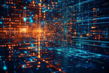 Digital Technology background of data and network