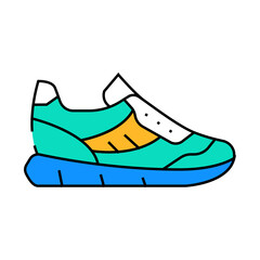 Sticker - sneakers clothing line icon vector. sneakers clothing sign. isolated symbol illustration