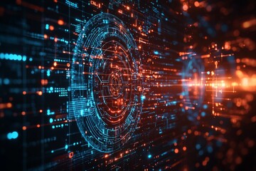Digital Technology background of data and network