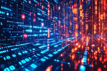 Digital Technology background of data and network